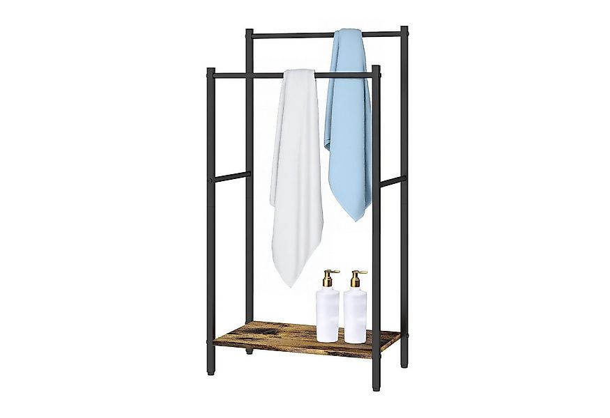 relaxdays Handtuchständer mit Ablage, Industrial-Schwarz günstig online kaufen