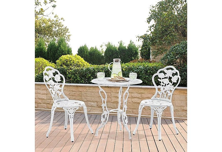casa.pro Balkonset, (3-tlg), »Wakefield« Tisch mit 2 Stühlen Bistro-Set Wei günstig online kaufen
