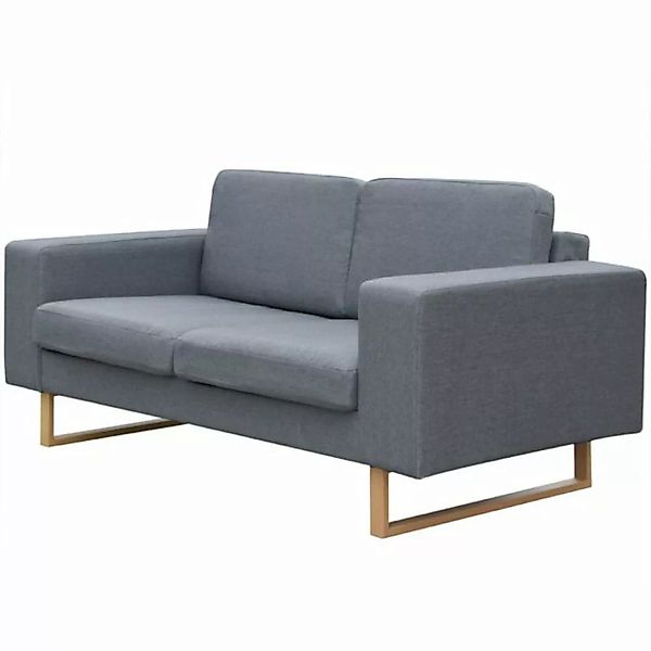 furnicato 2-Sitzer Sofa Stoff Hellgrau günstig online kaufen