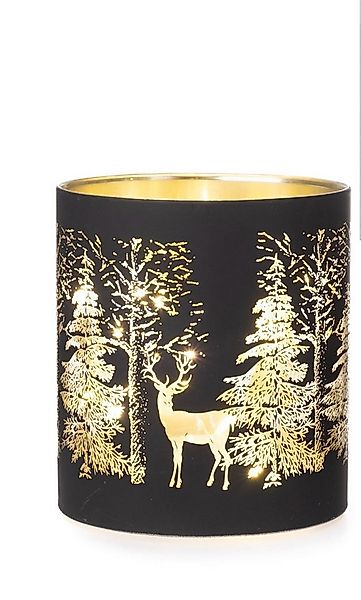 finehomegarden Windlicht Kerzenglas LED H10cm+H15cm Weihnachten Winter schw günstig online kaufen