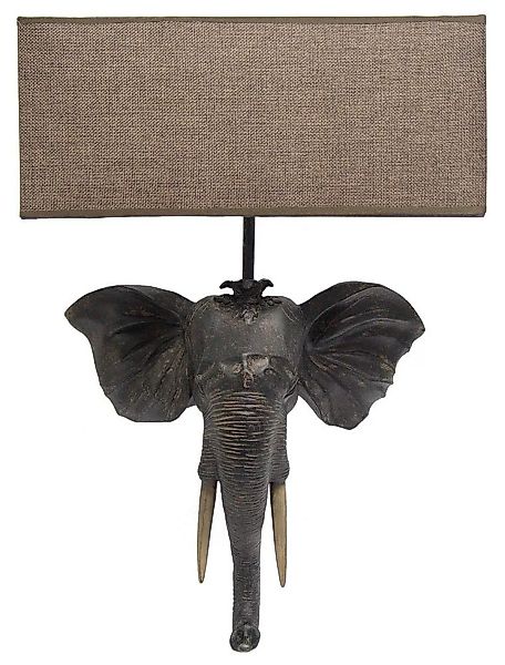 Wandleuchte Elefant Afrika Wandlampe Safari Kolonialstil Antik-Stil Braun günstig online kaufen