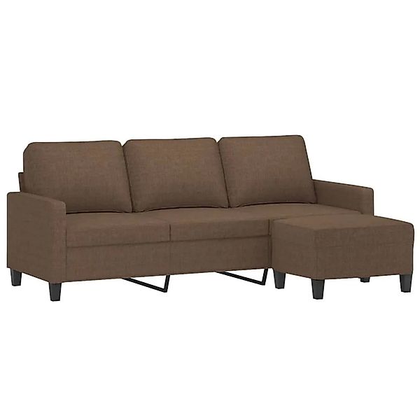vidaXL 3-Sitzer-Sofa mit Hocker Braun 180 cm Stoff 3201040 günstig online kaufen