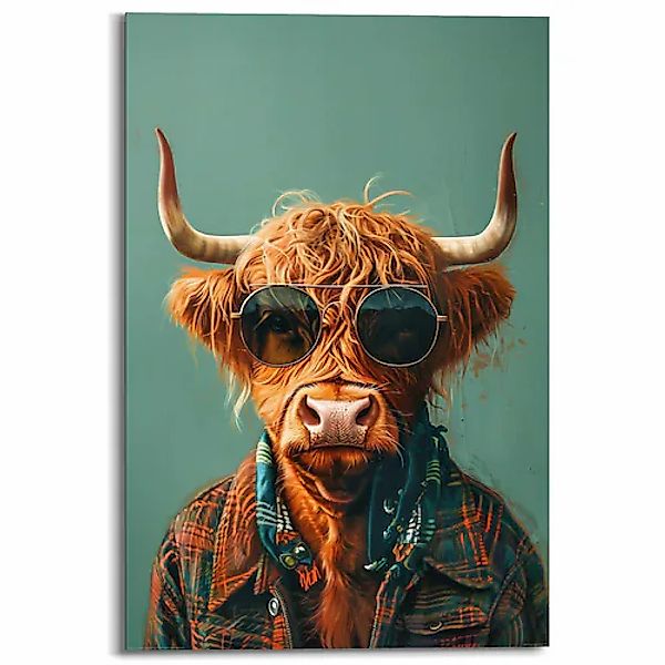 Reinders! Deco-Panel »Gekleidete Kuh«, Wohnzimmer - Mehrfarbig - MDF - Tier günstig online kaufen