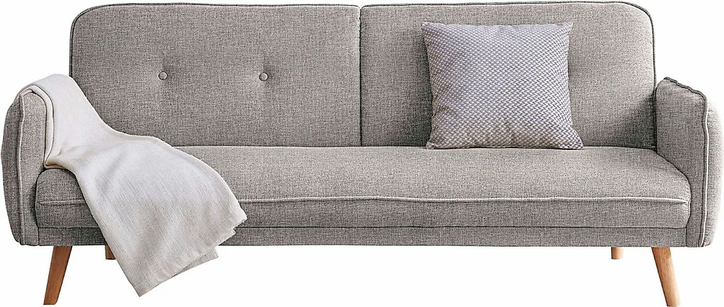 SalesFever Schlafsofa "Linköping, 3-Stizer, Sofa", mit Knopfheftung im Rück günstig online kaufen