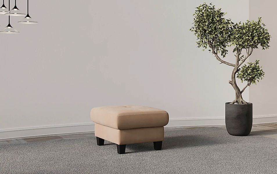 Places of Style Polsterhocker "Varese", Kreuznaht in beige günstig online kaufen