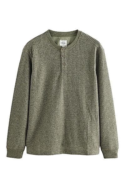 Next Langarmshirt Strukturiertes Langarmshirt mit Grandad-Kragen günstig online kaufen