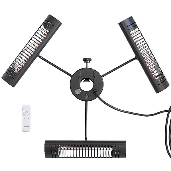 Vasner Heizstrahler "Sonnenschirm, schwarz, Umbrella X30" 3.000 W mit Fernb günstig online kaufen