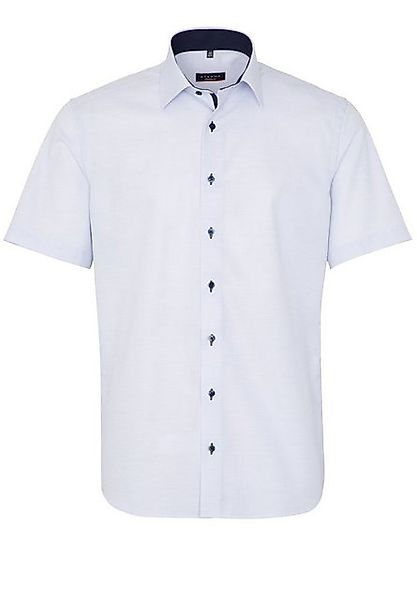 Eterna Klassische Bluse ETERNA MODERN FIT Kurzarm Hemd hellblau strukturier günstig online kaufen