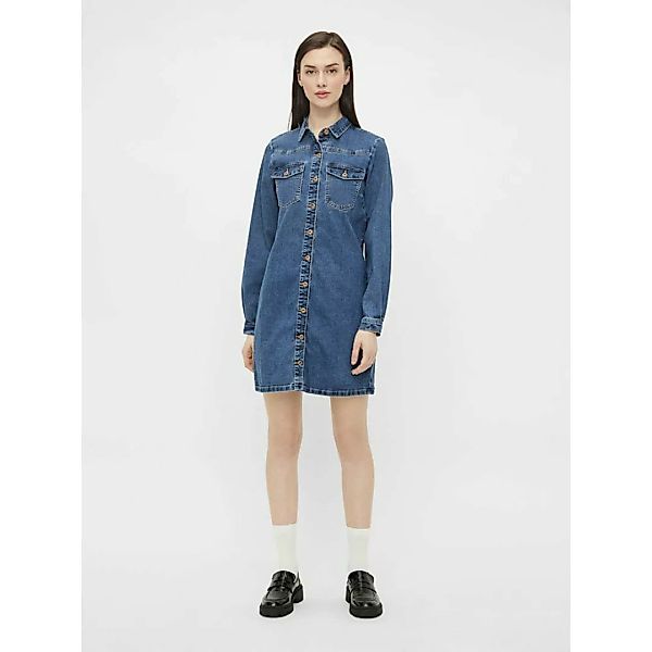 Pieces – Oversize-Jeanskleid in Blau günstig online kaufen