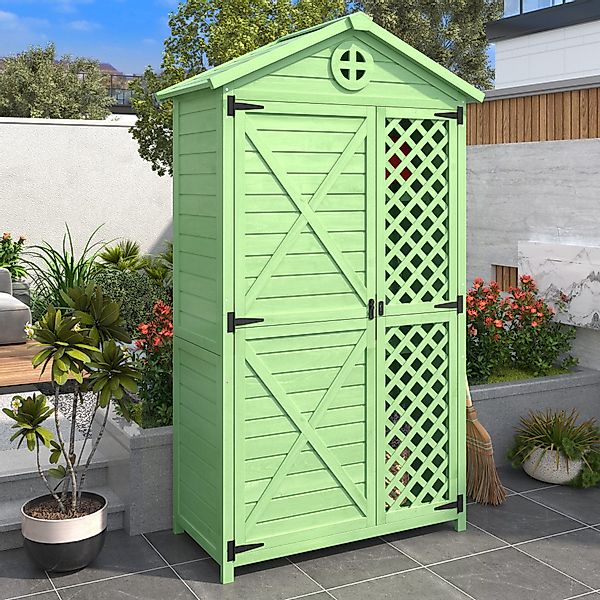STILVORA Geräteschrank mit 3 Fächer,Aufbewahrungsschuppen Gartenmöbel günstig online kaufen