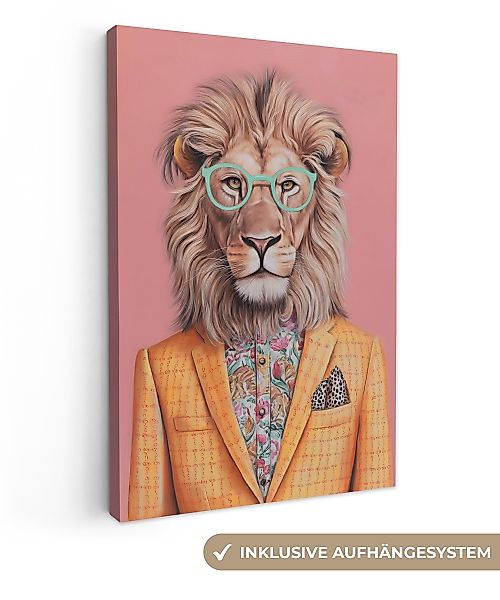 OneMillionCanvasses® Leinwandbild Löwe - Anzug - günstig online kaufen