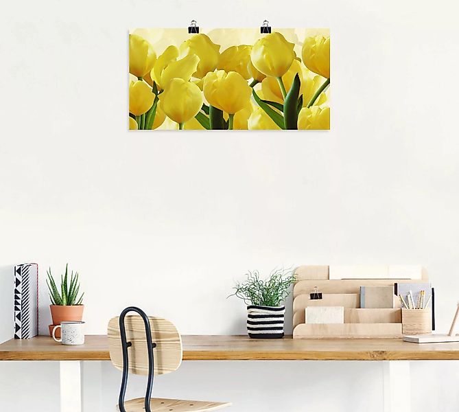 Artland Wandbild "Tulpenfeld gelb", Blumen, (1 St.), als Leinwandbild, Post günstig online kaufen