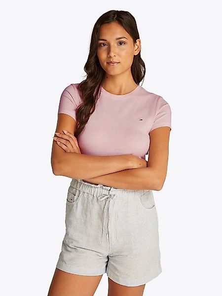 Tommy Jeans Kurzarmshirt "TJW SLIM C-NECK TEE" mit Logo-Stickerei günstig online kaufen