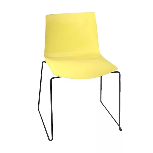 Arper - Catifa 46 0278 Stuhl einfarbig Kufe schwarz - gelb/Außenschale glän günstig online kaufen