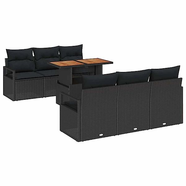 vidaXL Garten-Sofa-Set mit Speicher 7-Tlg Schwarz Poly Rattan 3358396 günstig online kaufen