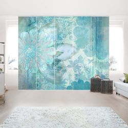 Bilderdepot24 Schiebegardine modern Flächenvorhang blickdicht Winterblumen, günstig online kaufen
