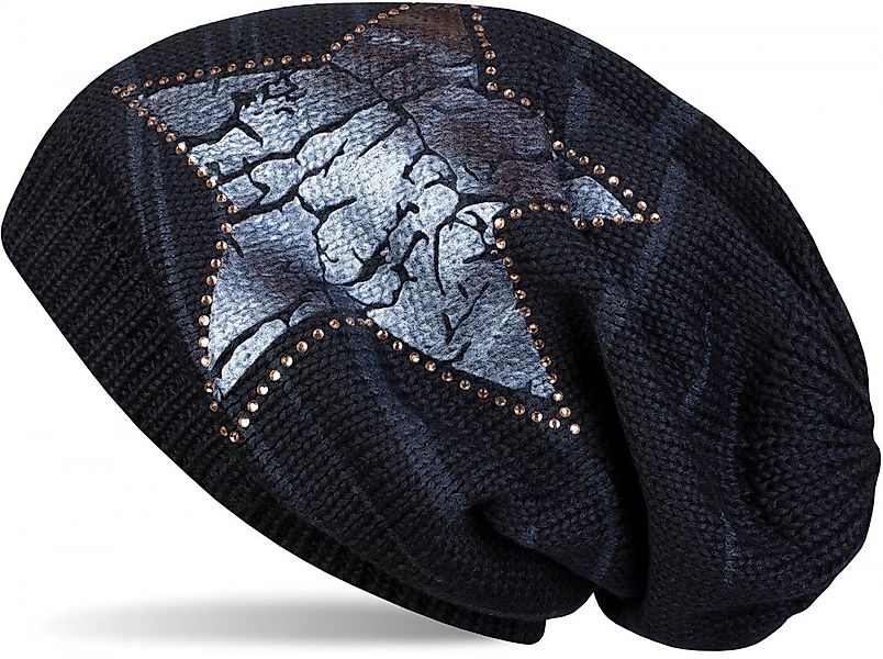 styleBREAKER Strickmütze Feinstrick Beanie mit Stern günstig online kaufen