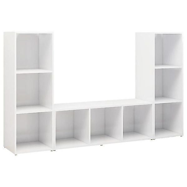 furnicato TV-Schrank TV-Schränke 3 Stk. Weiß 107x35x37 cm Holzwerkstoff (1- günstig online kaufen