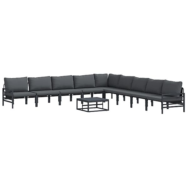 vidaXL Garten-Sofa-Set 10-Tlg Anthrazit Stahl 3378997 günstig online kaufen