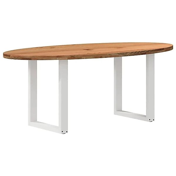 vidaXL Esstisch Hellbraun 200x100x74 cm Massivholz Eiche Oval 3305351 günstig online kaufen