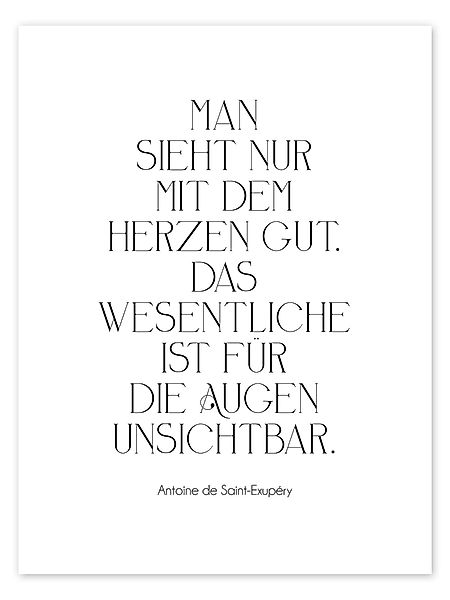 Posterlounge Poster Typobox, Exupéry Zitat - günstig online kaufen