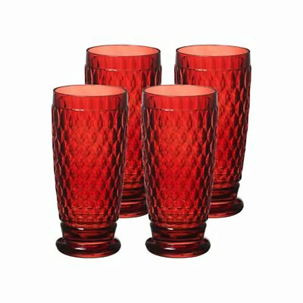 Villeroy & Boch Boston Coloured Longdrinkglas 400 ml rot 4er Set Cocktailgl günstig online kaufen