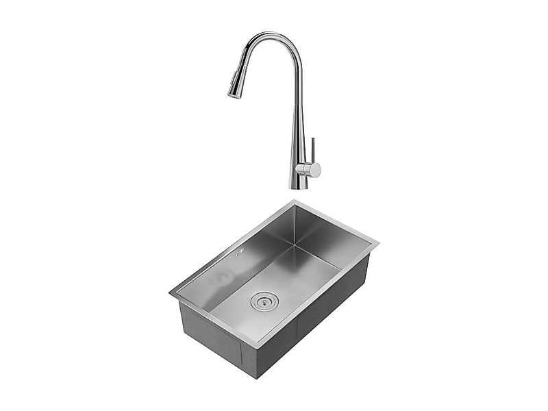 Set Spülbecken 76 x 45 cm SOELA + Armatur RONA mit abnehmbarem Auslauf aus günstig online kaufen