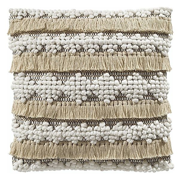 Kissenhülle BOHO, Beige, Quasten, Baumwolle, 45 günstig online kaufen