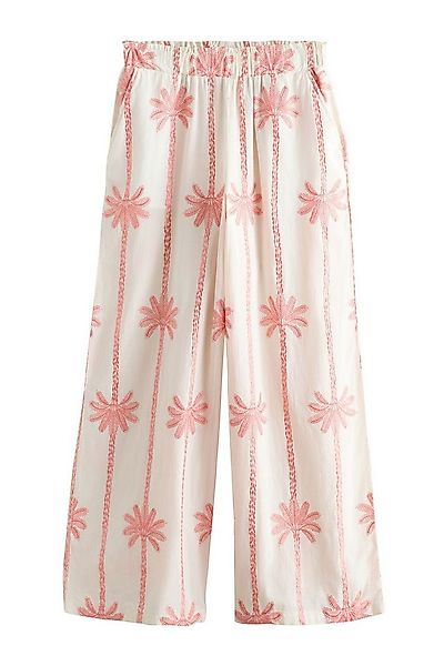 Next Palazzohose Hose mit Stickerei und weitem Bein, Palmen (1-tlg) günstig online kaufen