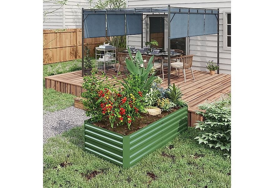 Outsunny Hochbeet aus Stahl, steckbar (Pflanzkasten, 1 St., Gemüsebeet), 18 günstig online kaufen