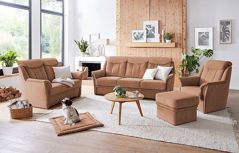 VILLA BECK Polstergarnitur »Lugano«, (Set, 3 tlg.), Kopfteilverstellung, in günstig online kaufen