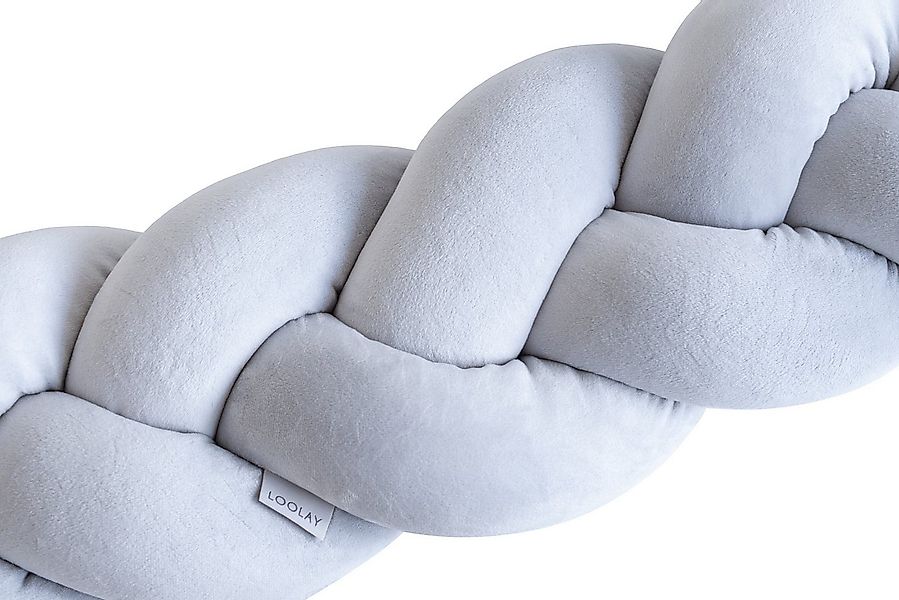 Loolay Nestchenschlange SAMT GRAU Geflochtenes Kissen Zierkissen Dekokissen günstig online kaufen