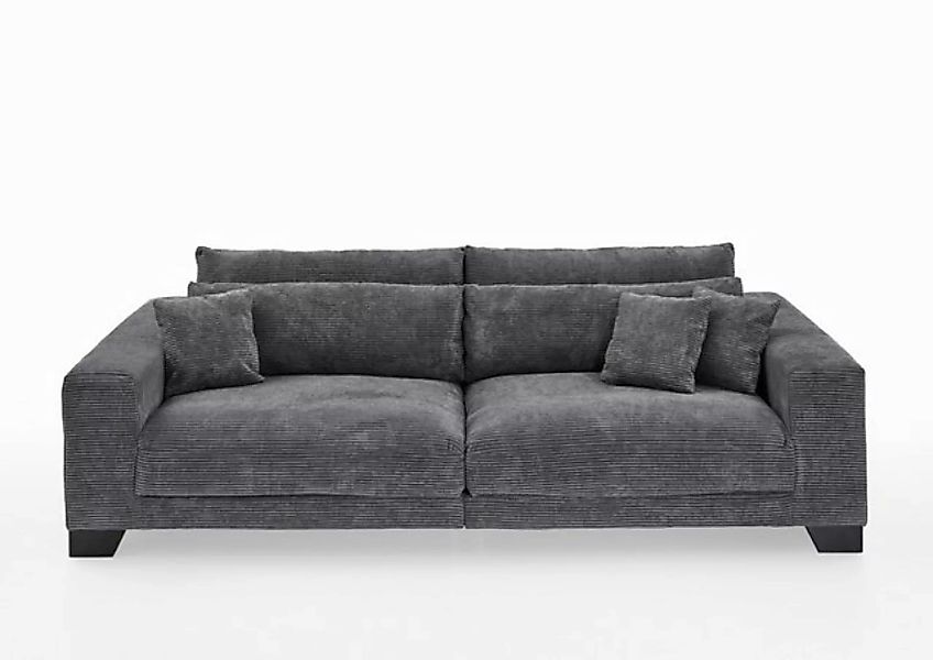 Iwaniccy Big-Sofa 7 Kissen, Daune, Bezug dunkelgrau - 286x90x141cm (BxHxT) günstig online kaufen