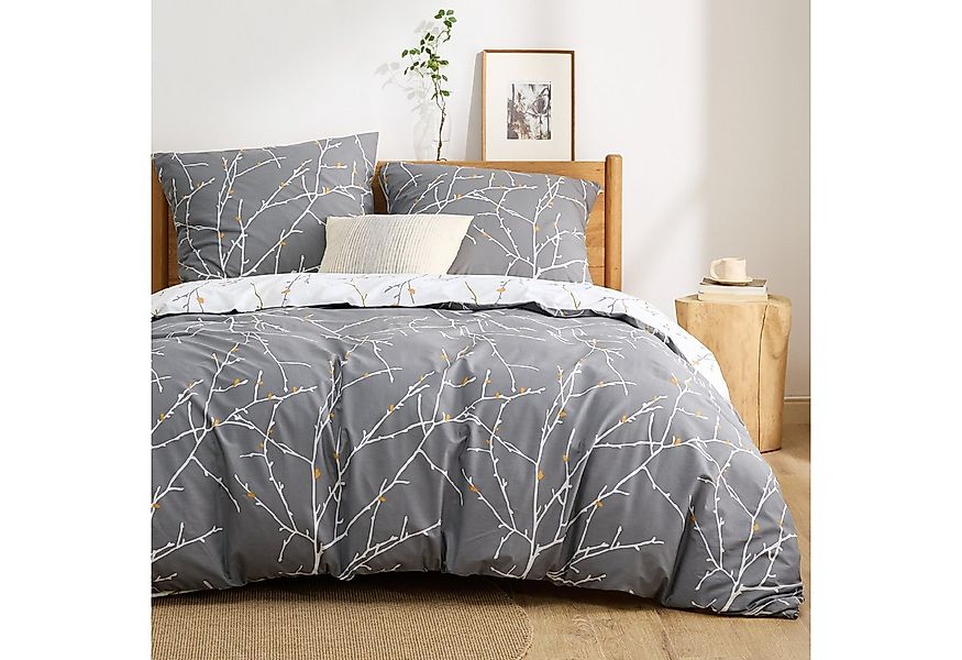 BEDSURE Wendebettwäsche mit Zweige-Design und Reißverschluss, ÖKO-TEX zerti günstig online kaufen