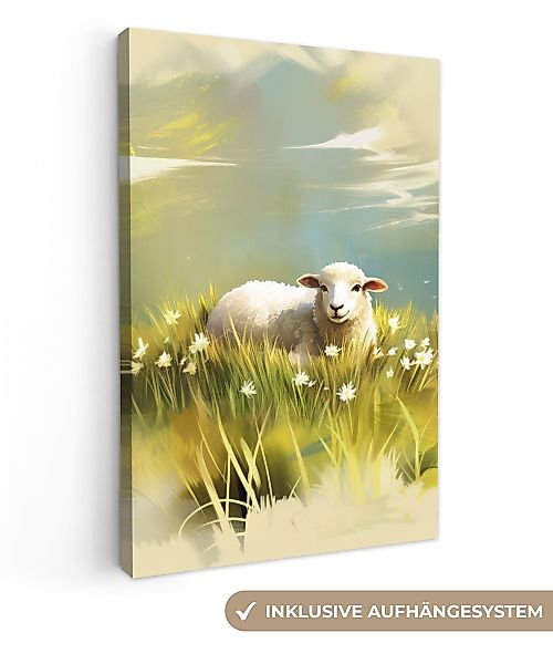 OneMillionCanvasses® Leinwandbild Schafe - Wiese - günstig online kaufen