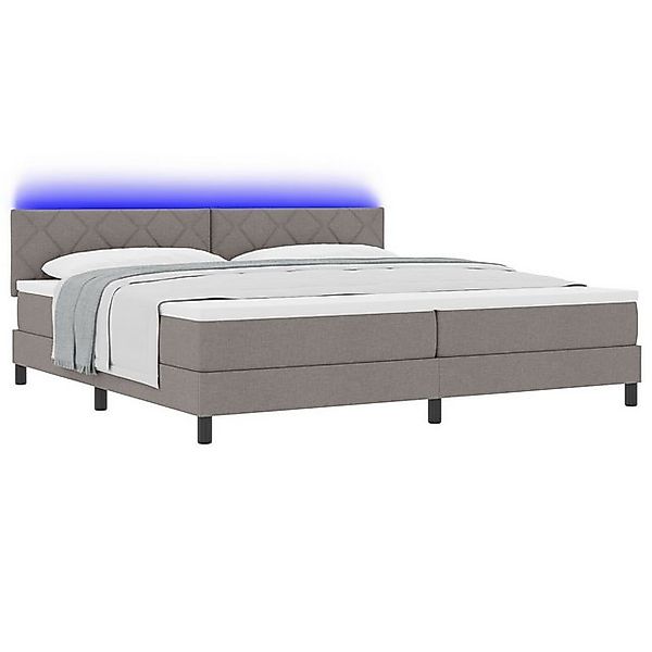 vidaXL Bett Boxspringbett mit Matratze & LED Taupe 200x200 cm Stoff (1-tlg) günstig online kaufen