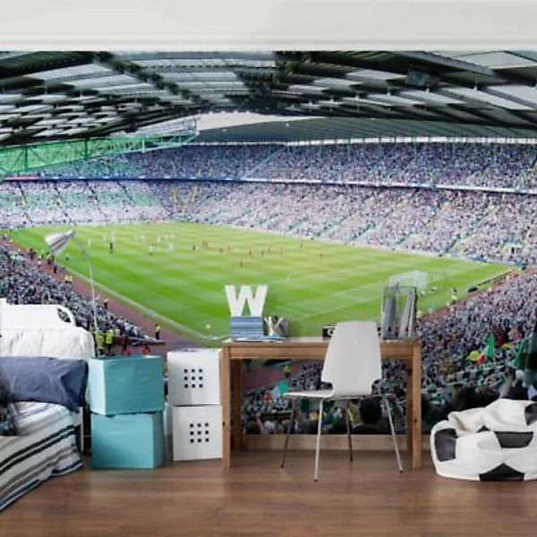 Bilderwelten Fototapete Fußballstadion grün Gr. 288 x 190 günstig online kaufen