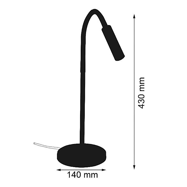 LED-Tischlampe Rocco, schwarz matt Flexarm schwarz günstig online kaufen