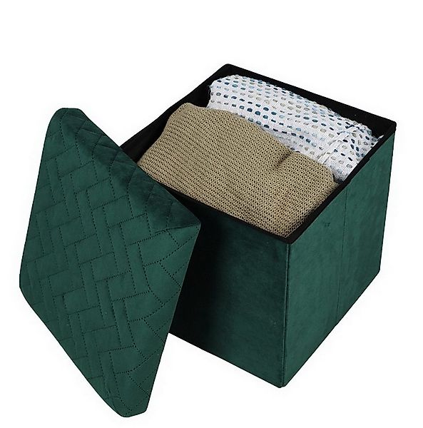 Urban Living Sitzwürfel Sitzhocker "VELOURS" Ottomane faltbar Aufbewahrungs günstig online kaufen