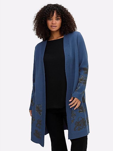 Sheego Strickjacke Strickjacke Langarm Jacquard günstig online kaufen
