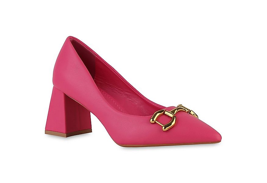 VAN HILL 839877 Pumps Damen Klassische Pumps Blockabsatz Spitze Ketten günstig online kaufen