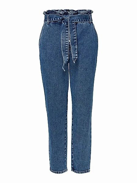 ONLY Onljane Hw Button Paperbag Belt High Waist Jeans Damen Blau günstig online kaufen
