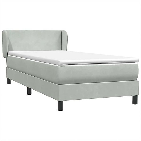 vidaXL Boxspringbett, Boxspringbett mit Matratze Hellgrau 90x220 cm Samt günstig online kaufen