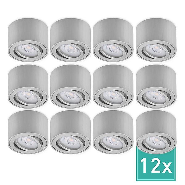 Oktaplex 12er Set Deckenspot Lile S inkl. LED-Module Dimmbar Warmweiß 3000K günstig online kaufen