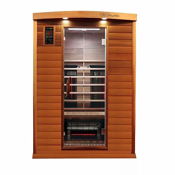 Dewello Infrarotkabine Sauna Pierson Pro 135cm x 105cm 2 Personen Vollspekt günstig online kaufen