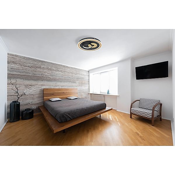 Globo LED-Deckenleuchte Chessy 1-flammig Schwarz matt 500 x 70 mm günstig online kaufen