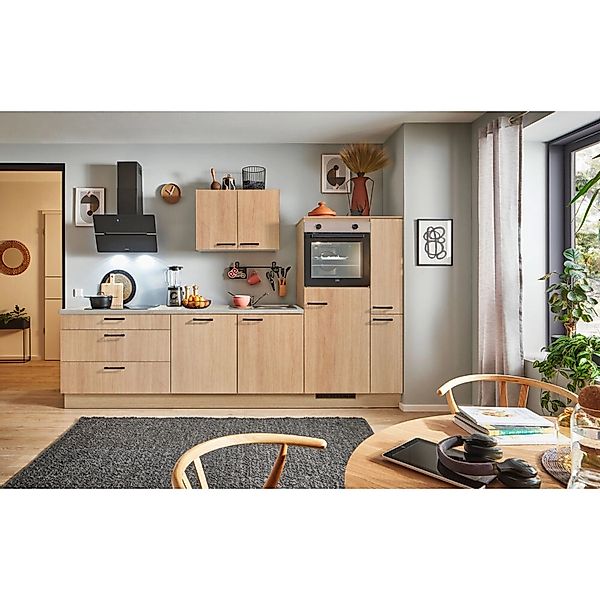 pino Küchenzeile 280 cm Eiche Aviva Anschlag rechts 1 Geräte-. 1 Seitenschr günstig online kaufen