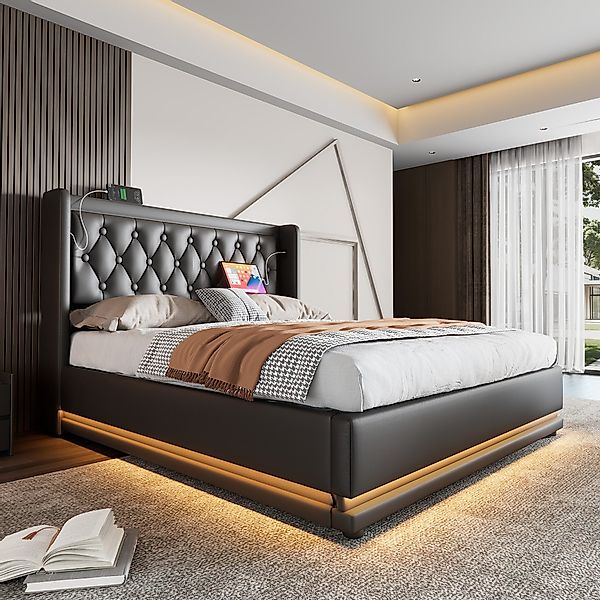 REDOM Polsterbett Jugendbett Bett Stauraumbett gepolsteres günstig online kaufen