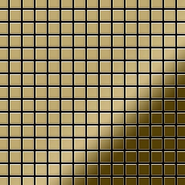 ALLOY Mosaik Fliese Massiv Metall Titan Hochglänzend Gold 1,6mm Stark Mosai günstig online kaufen