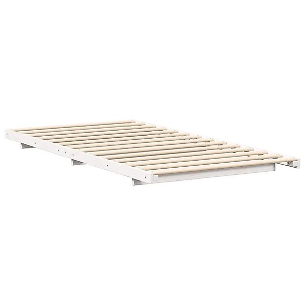 vidaXL Bodenbettgestell Weiß 100 x 220 cm Massivholz Kiefer 873128 günstig online kaufen